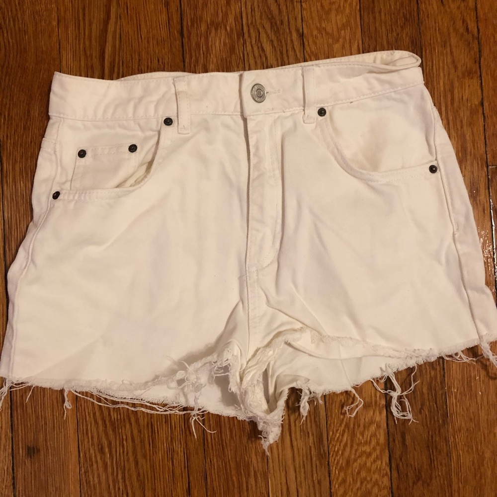 Topshop White Denim Cut-Offs